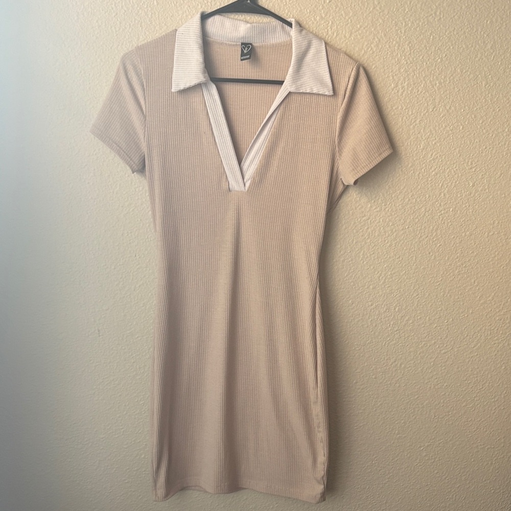 Windsor Tan Collared Mini Dress